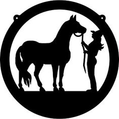 236x236 Tinkerbell Silhouette Cowboy, Cowgirl, And Horse Circle