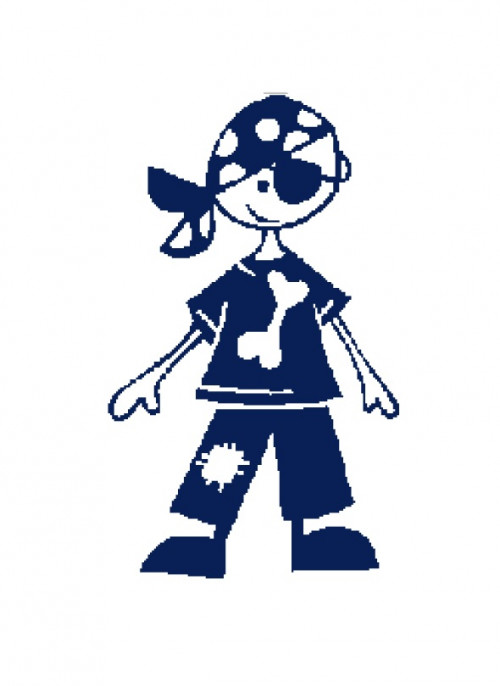 500x686 Pirate Kid Silhouette Cross Stitch Pattern In Pdf Vandihand