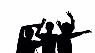 320x180 Silhouette Of Dancing Crowd People Motion Background