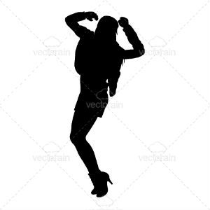 300x300 Silhouette Of A Dancing Lady Vector