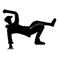 200x200 Silhouette Of Dancer In Action Vector Image