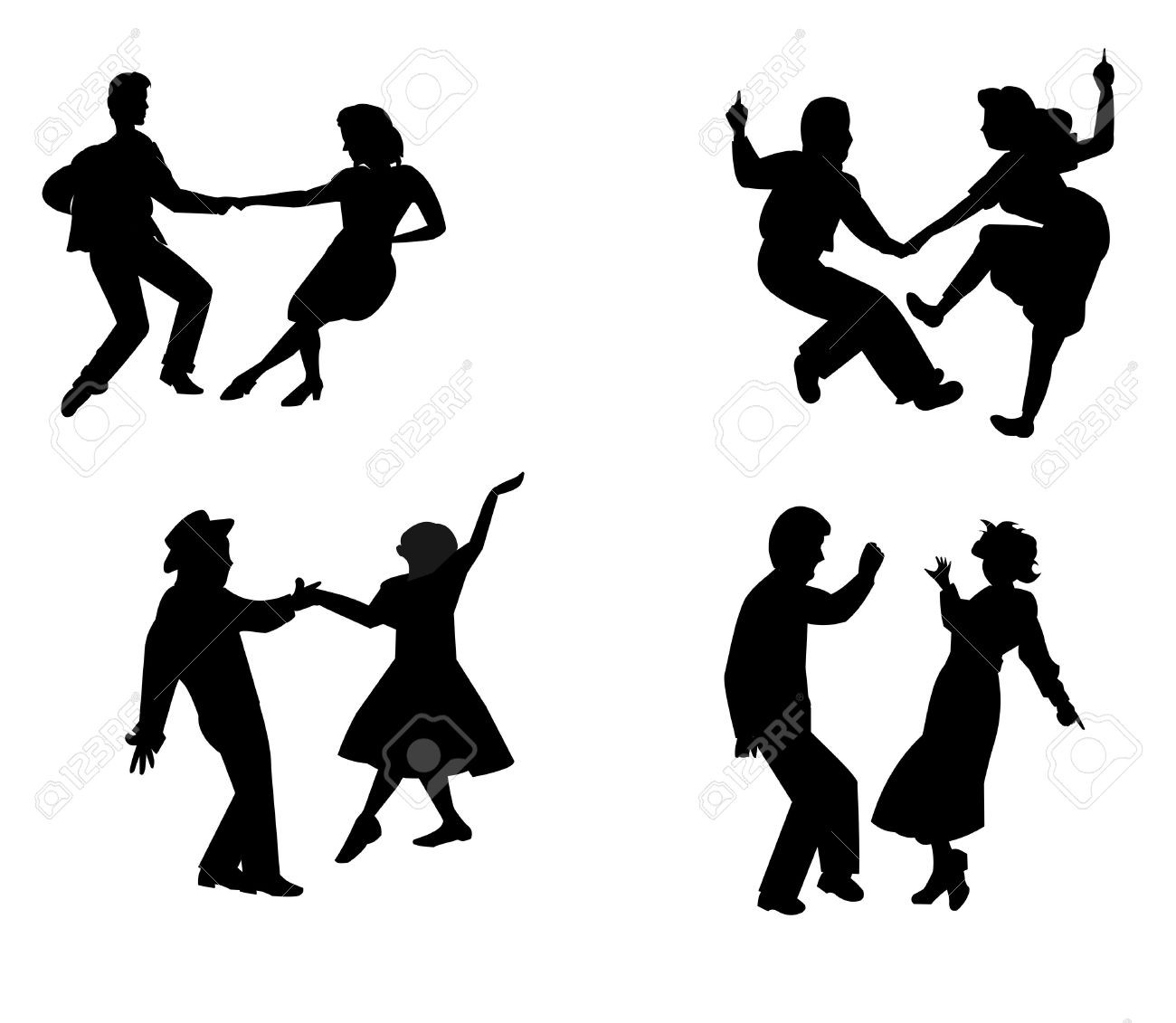 1300x1131 Swing Dance Silhouette Dancing Retro Fifties Dad S 70 Also Clipart