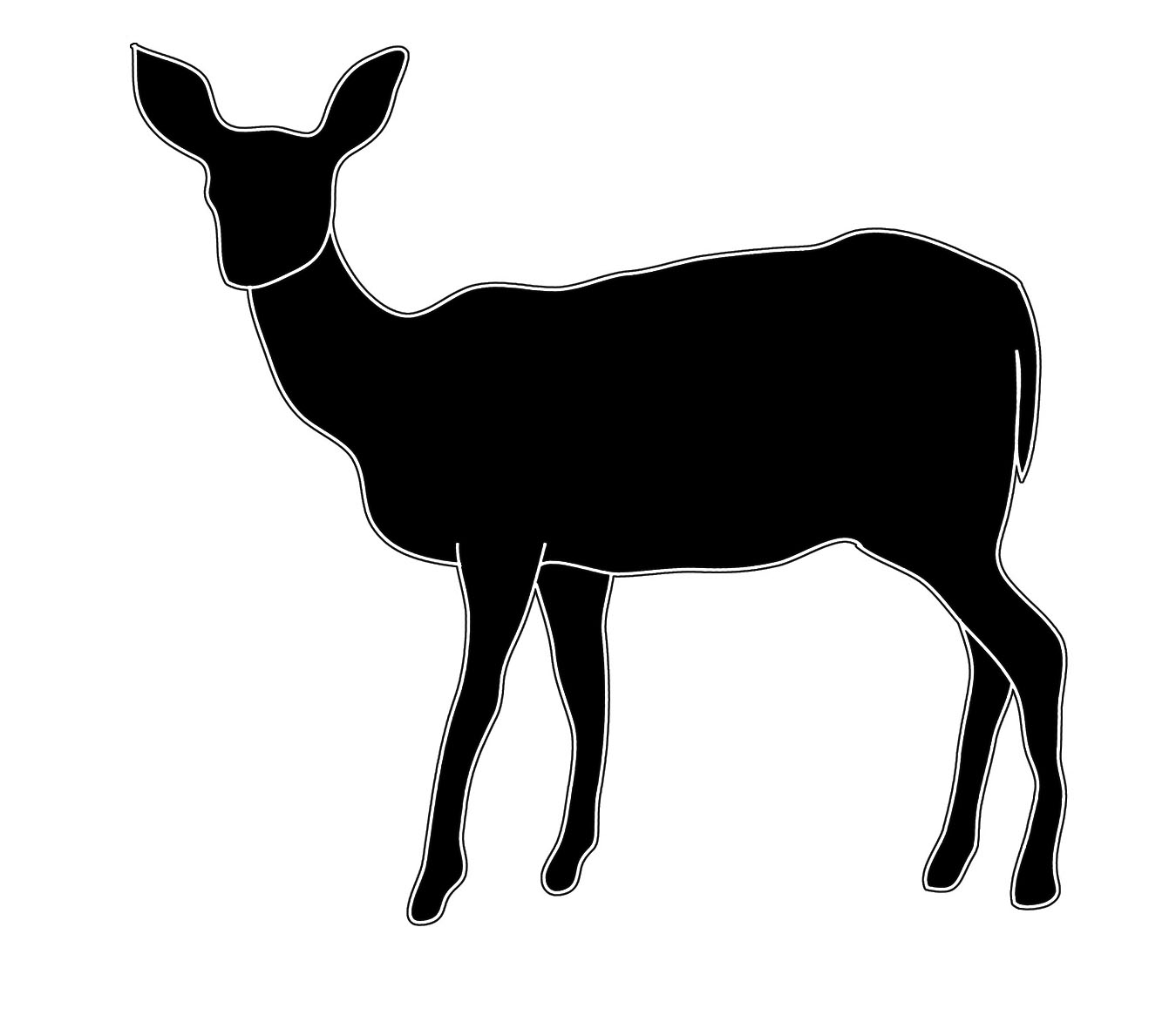 1349x1173 Silhouette Sketch Of Female Deer Art Silhouettes