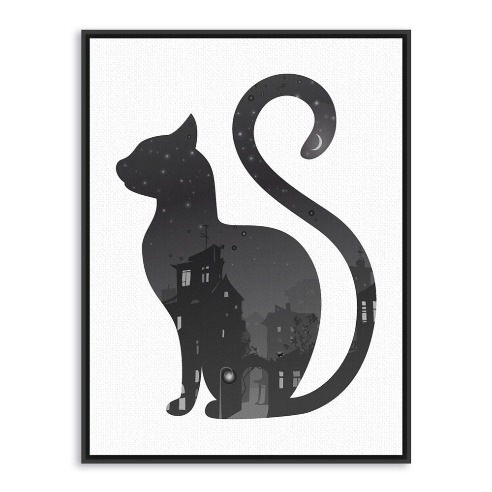 1000x1000 Vintage Black White Deer Head Animals Silhouette Art Print Poster