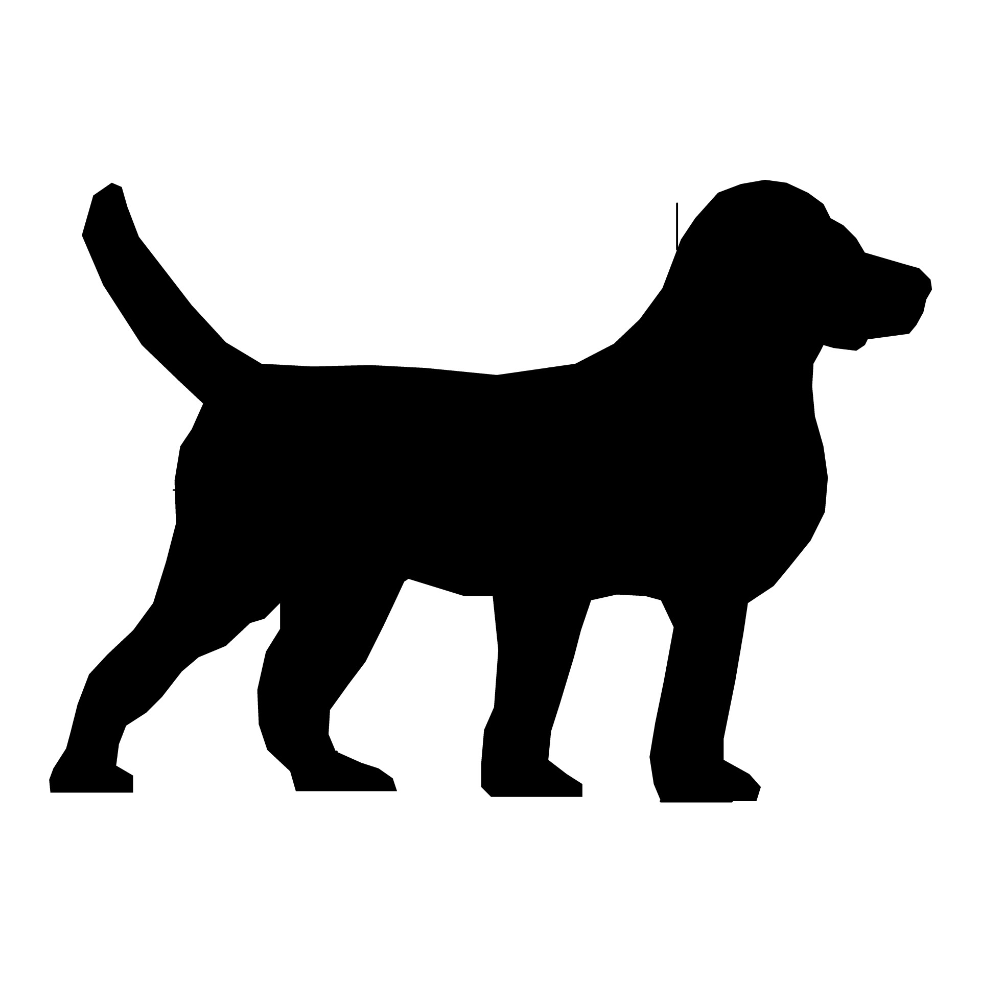 1920x1920 Dog Silhouette Drawing 05 Free Stock Photo