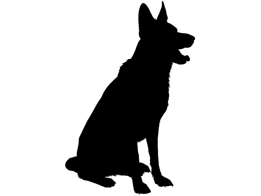 1024x768 Dog Sitting Silhouette Clipart