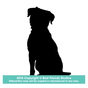 300x300 Border Terrier Dog Silhouette Gifts, Stationery, Address Labels