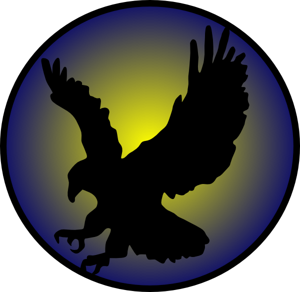 600x584 Eagle Silhouette On Blue Clip Art
