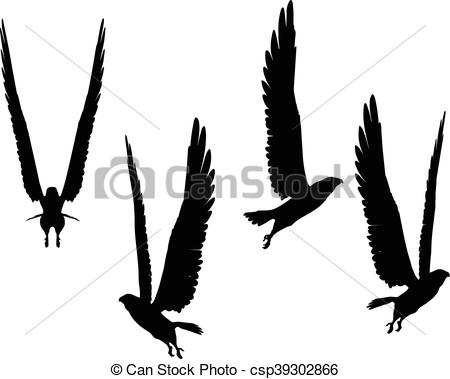 450x379 Eps 10 Vector Illustration Of Eagle Silhouette Clip Art Vector