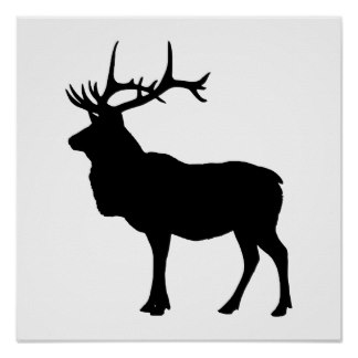 324x324 Silhouette Elk Posters, Silhouette Elk Prints, Art Prints