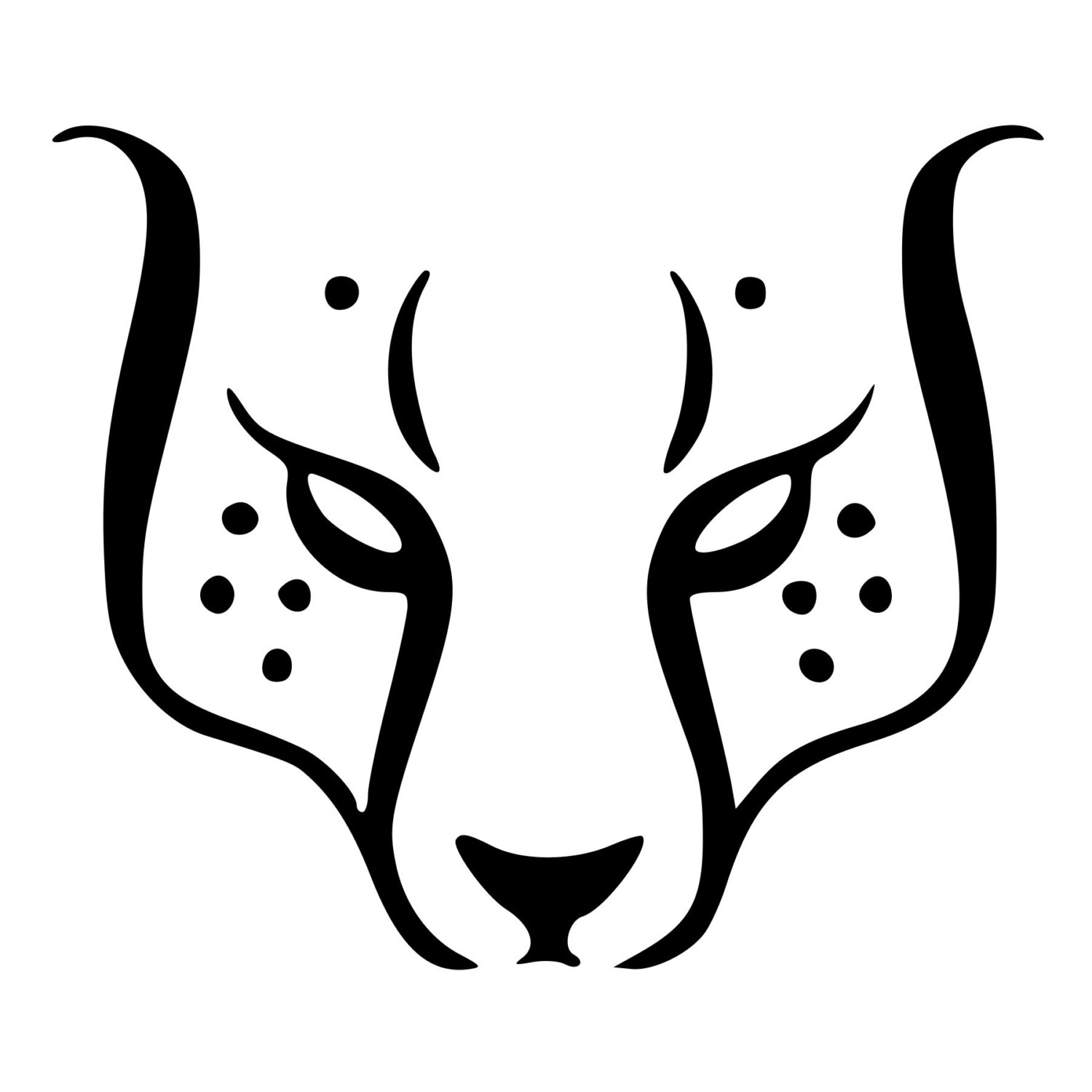 1500x1500 Cheetah Face Clipart Black And White