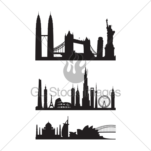 500x500 Famous Landmarks Cityscape Gl Stock Images