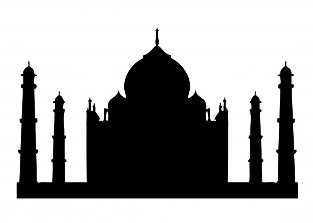 615x438 Taj Mahal Temple Silhouette. Vector By Aleks Melnik, Via