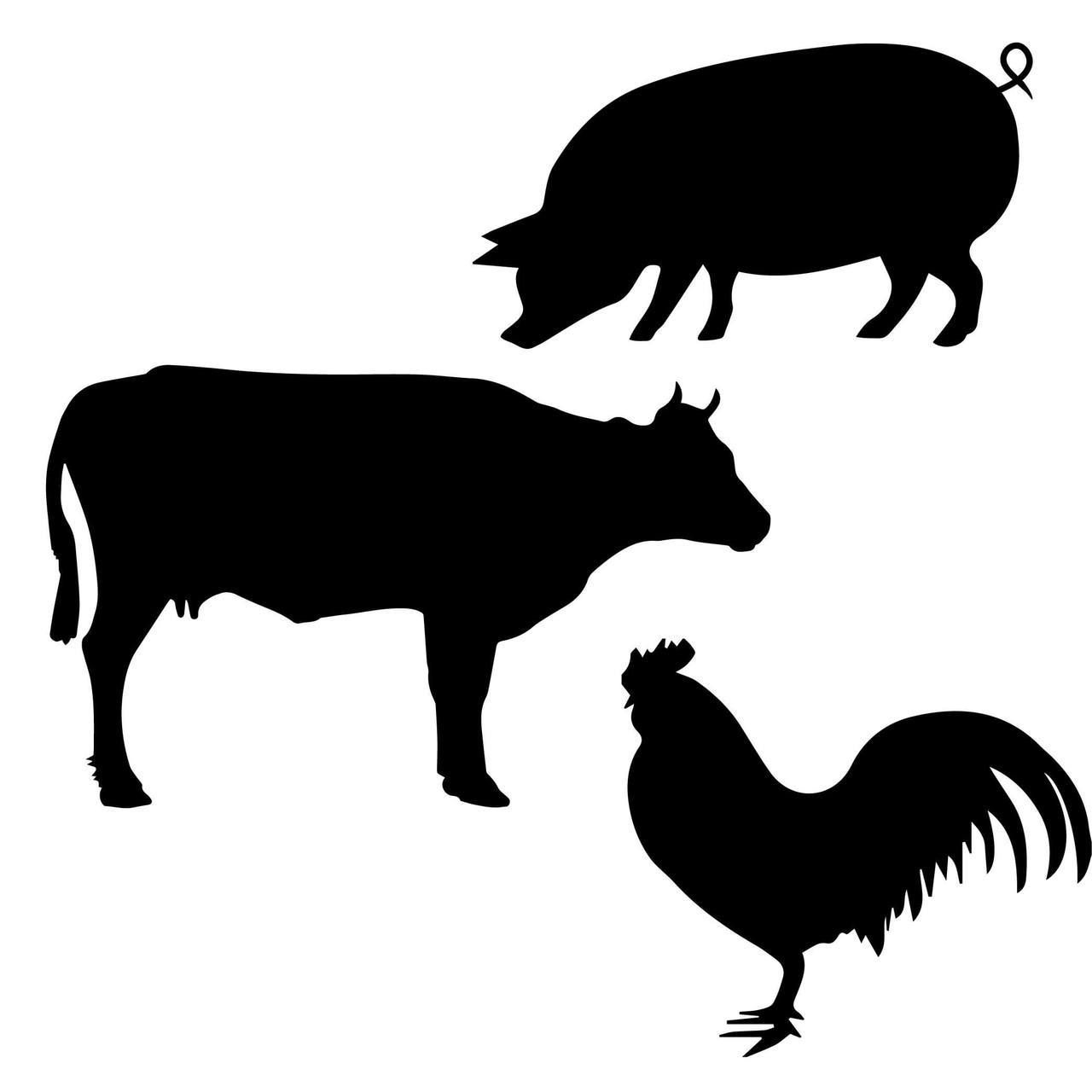 1280x1280 Free Farm Animals Pig Cow Hen Svg Cut File Craftables Witraze