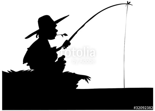 500x357 Silhouette Of Boy Fishing Stock Image And Royalty Free Vector