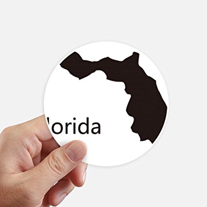 425x425 Florida America Usa Map Silhouette Round Stickers 10cm