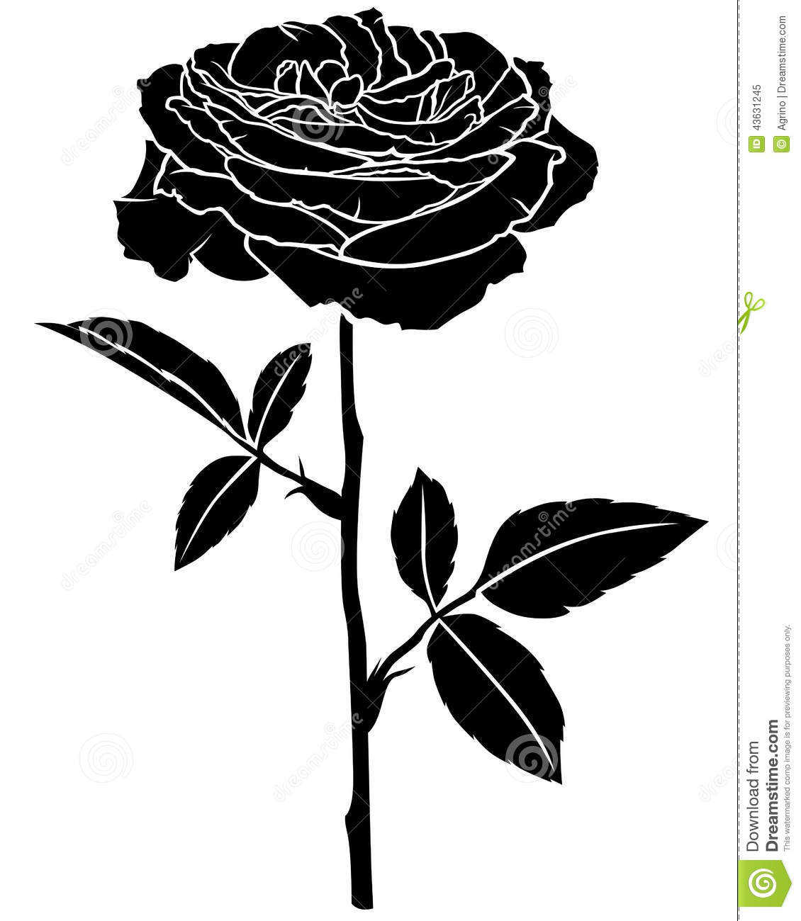 1130x1300 Rose Flower Silhouette Stock Vector