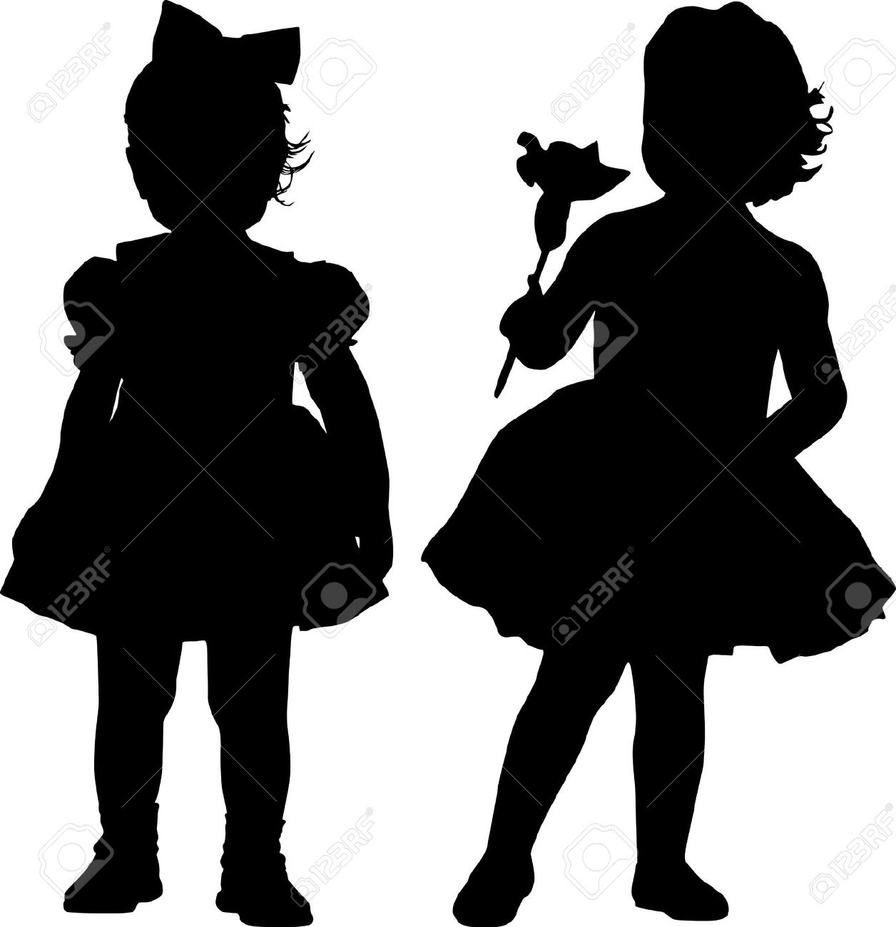 1256x1300 Holding Flowers Silhouette Clipart