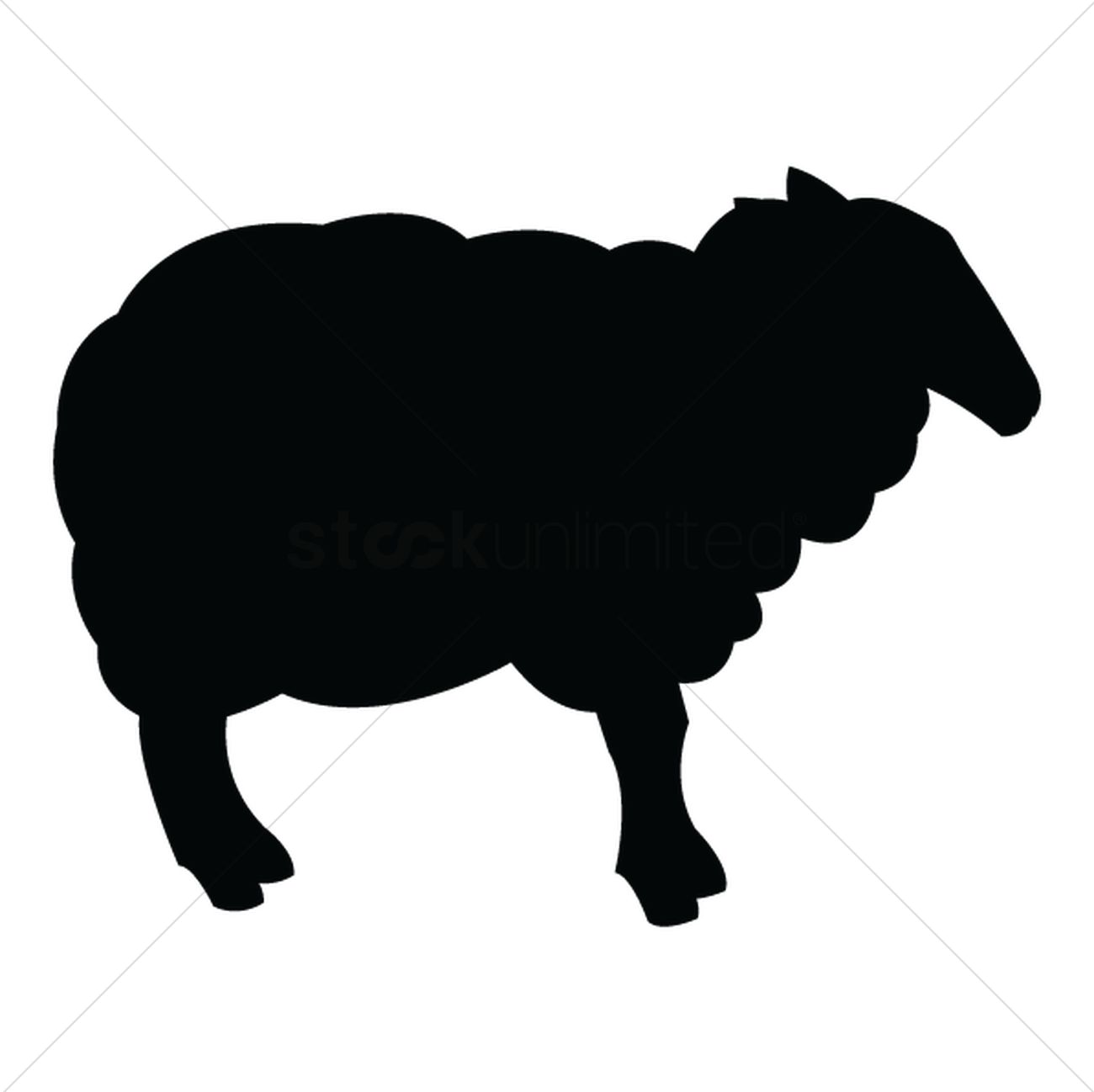 1300x1298 Silhouette Of Sheep Vector Image
