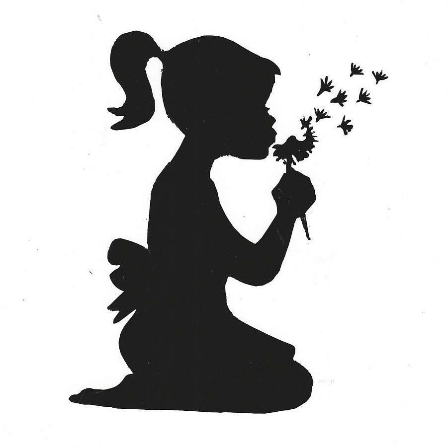 901x900 Vinyl Decal Of Girl Blowing On Dandelion 5 X 6