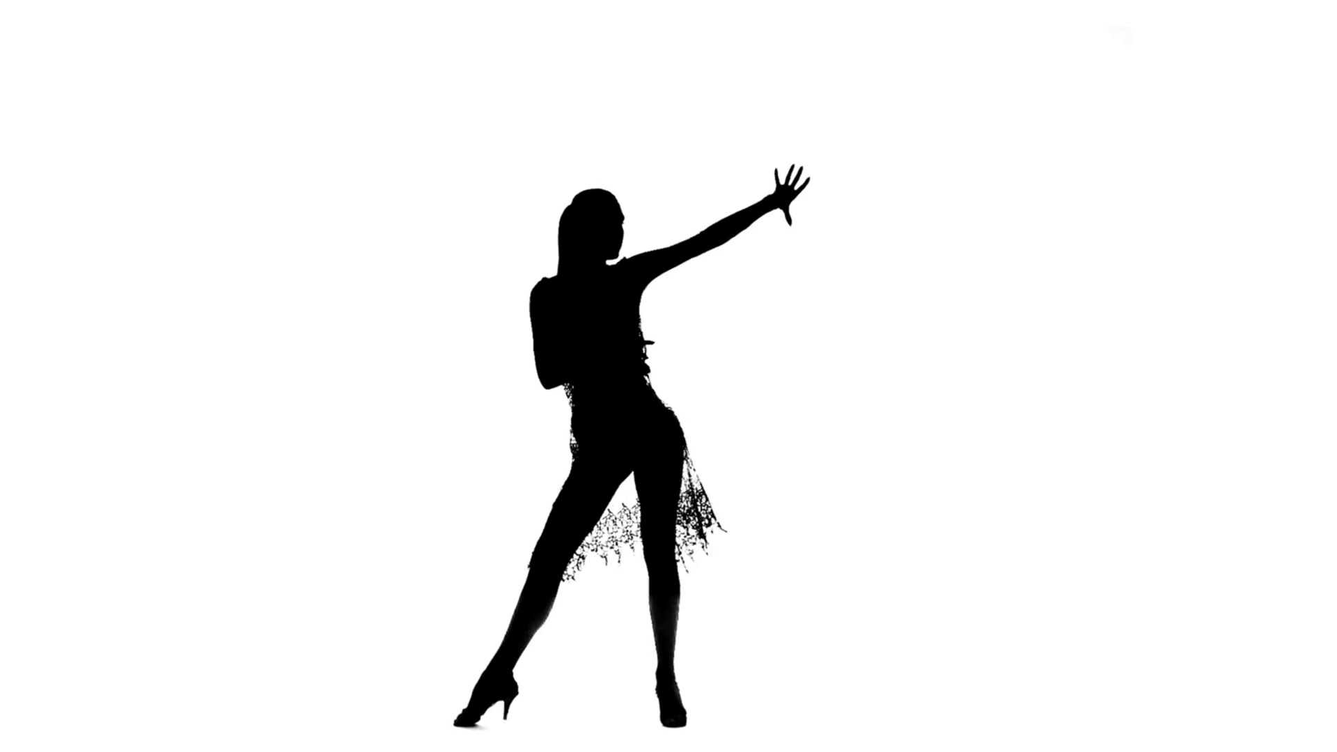 1920x1080 Woman Solo Dancing Elements Of Ballroom Dancing. Black Silhouette