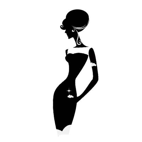 500x500 Silhouette Dress Woman Clip Art