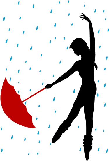 374x553 Dancing In The Rain Girl Wall Sticker