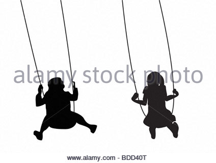 424x320 Girl On Swing Silhouette Isolated Stock Vector Art Amp Illustration