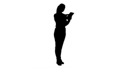 240x135 Silhouette Young Engineer Woman Reading Technical Drawings