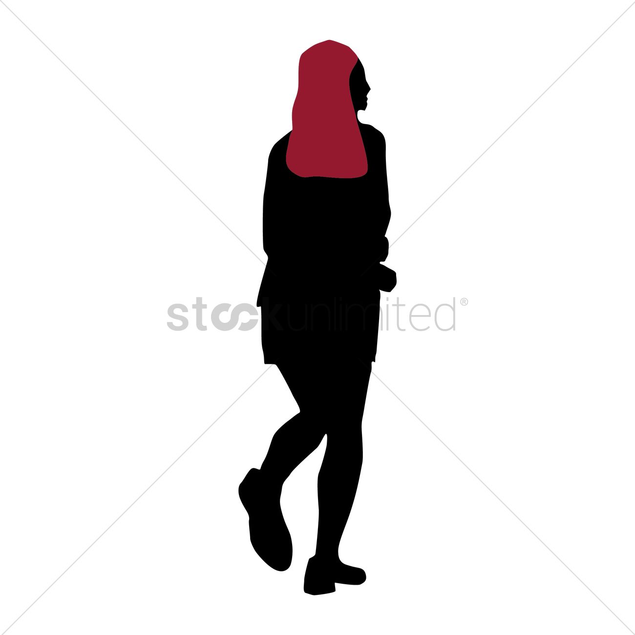 1300x1300 Silhouette Of A Girl Walking Vector Image