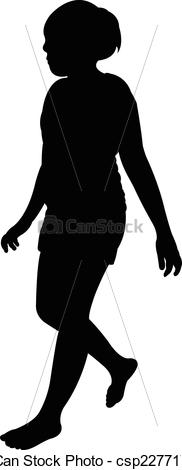 182x470 Walking Girl Silhouette Vector Eps Vectors
