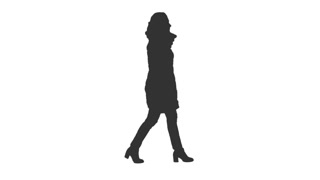 320x180 Young Girl Silhouette Walking Motion Background