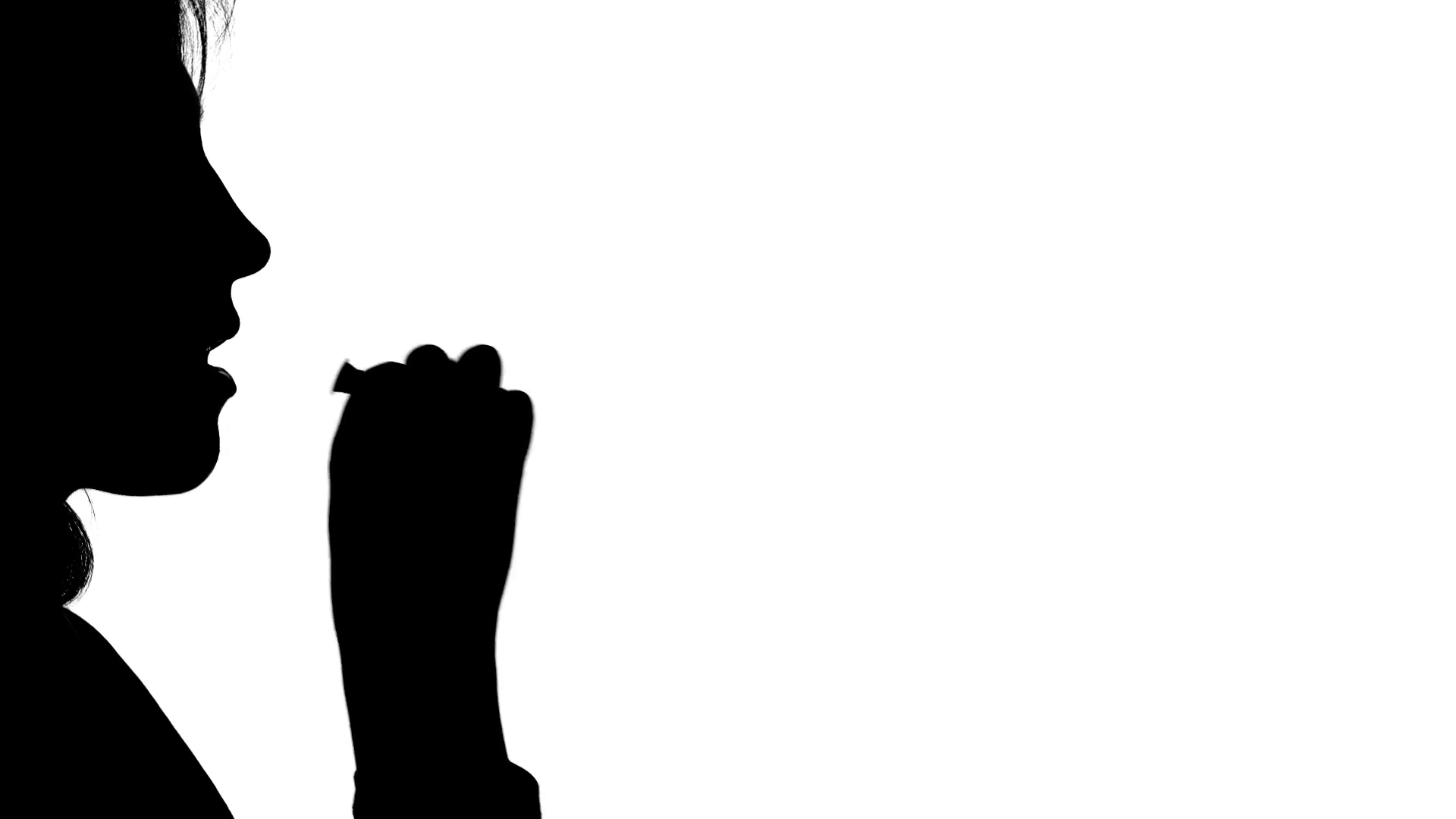 1920x1080 Girl Blowing Balloon Isolated On White Background, Silhouette