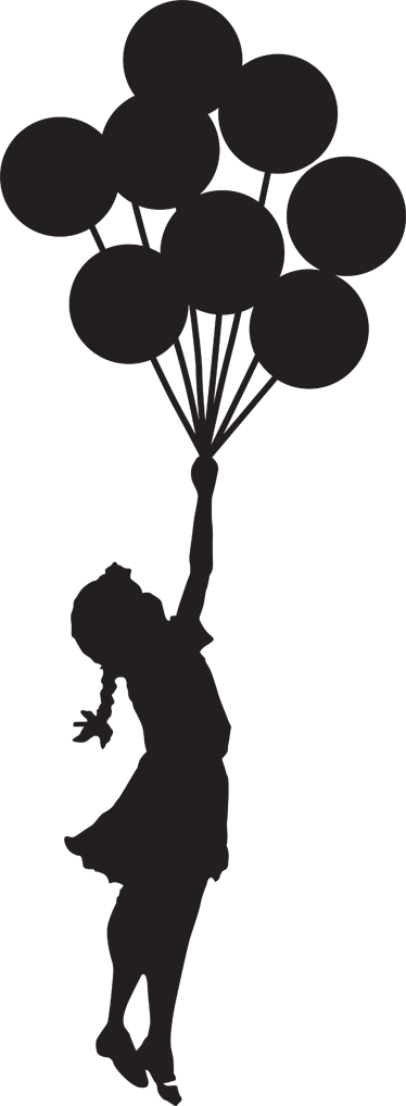 374x1017 Girl With Balloons Banksy Laptop Sticker