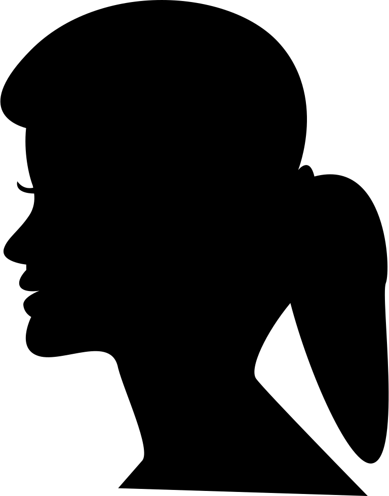 Silhouette Of Girl With Ponytail at GetDrawings | Free download
