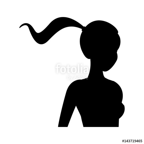 500x500 Young Pretty Woman With Ponytail Icon Image Vector Illustration