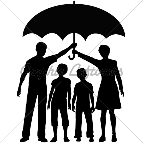 500x500 Little Girl Silhouette Umbrella