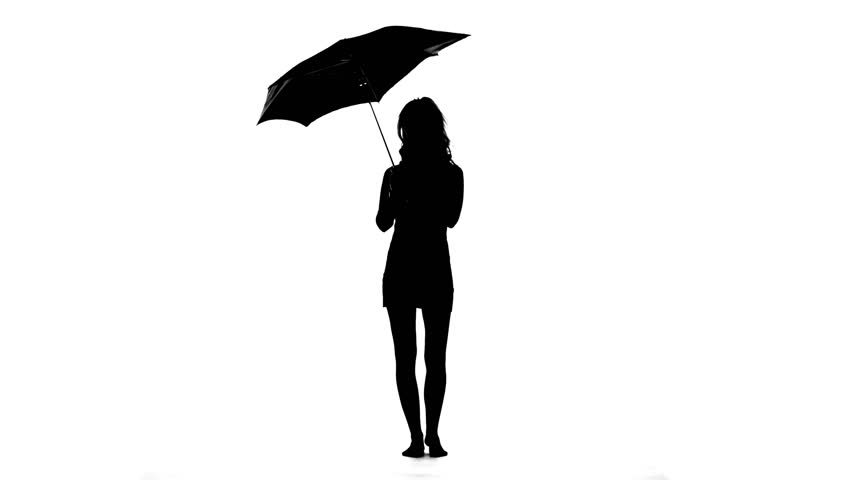 Silhouette Of Girl With Umbrella at GetDrawings | Free download