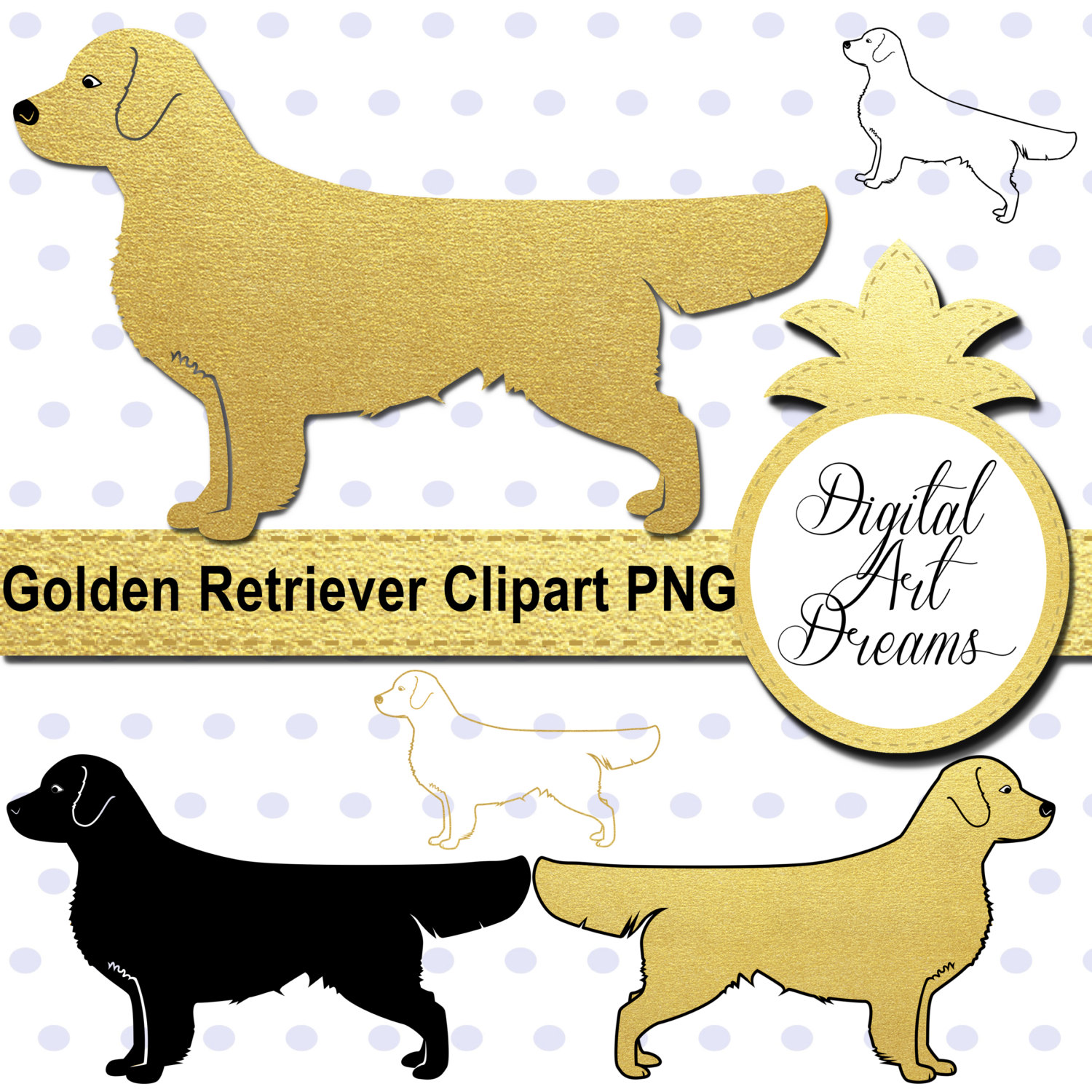 1500x1500 Golden Retriever Clipart Silhouette 3572871