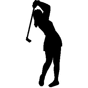 300x300 Lady Golfer Silhouette Clip Art