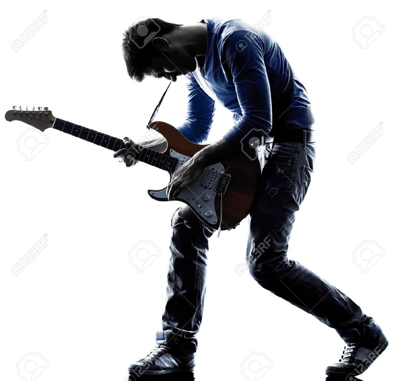 1300x1251 Silhouette Of A Guitar Player Jumping Music