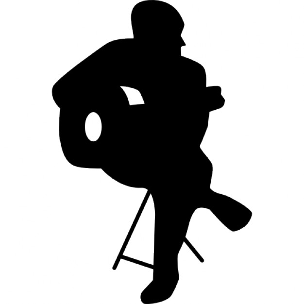 626x626 Flamenco Guitar Player Sitting Silhouette Icons Free Download