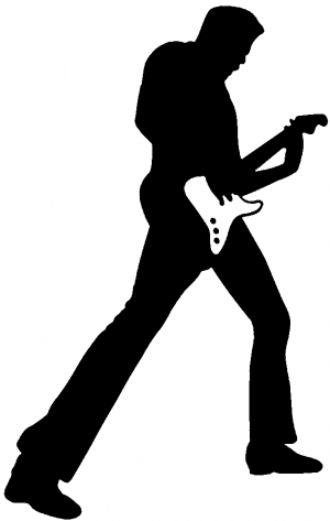 300x473 Guitar Player Silhouette Decal Car Or Truck Window Decal Sticker