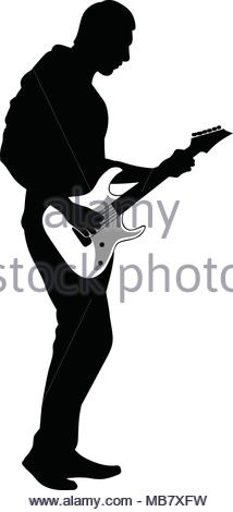 214x470 Abstract Silhouette Of A Musician Playing The Guitar