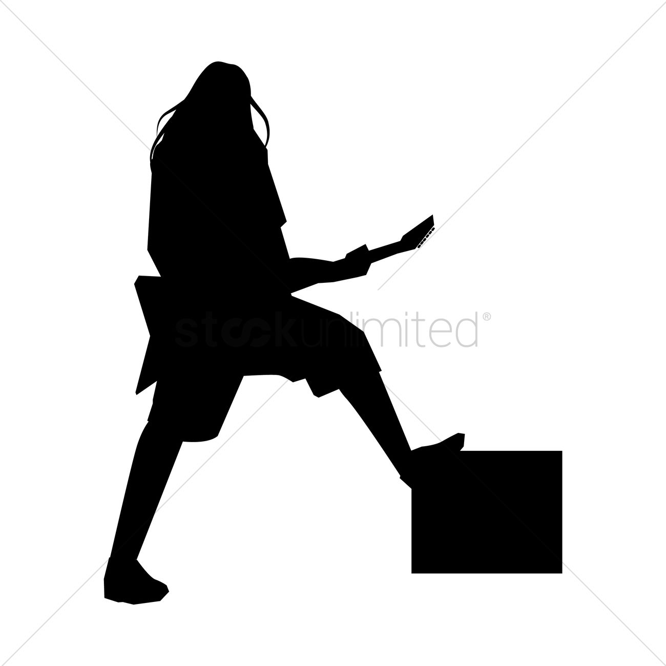 1300x1300 Silhouette Of A Rocker Playing The Electric Guitar Vector Image