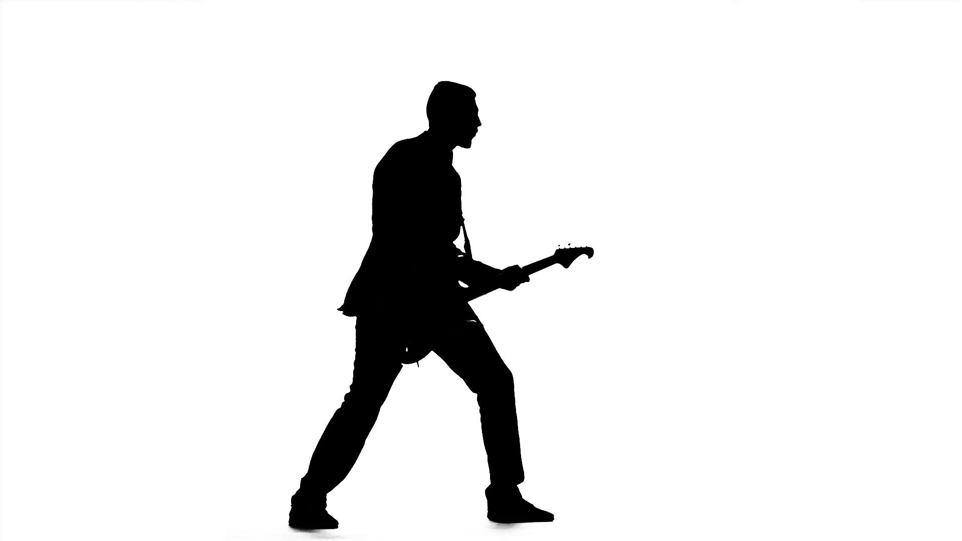 1920x1080 Video Silhouette Of A Guitar Player. Playing The Instrument. Slow