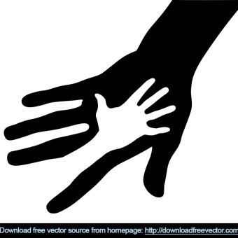 340x340 Clipart Silhouette Helping Hand