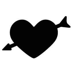 255x255 Arrow Heart Silhouette Silhouette Of Arrow Heart