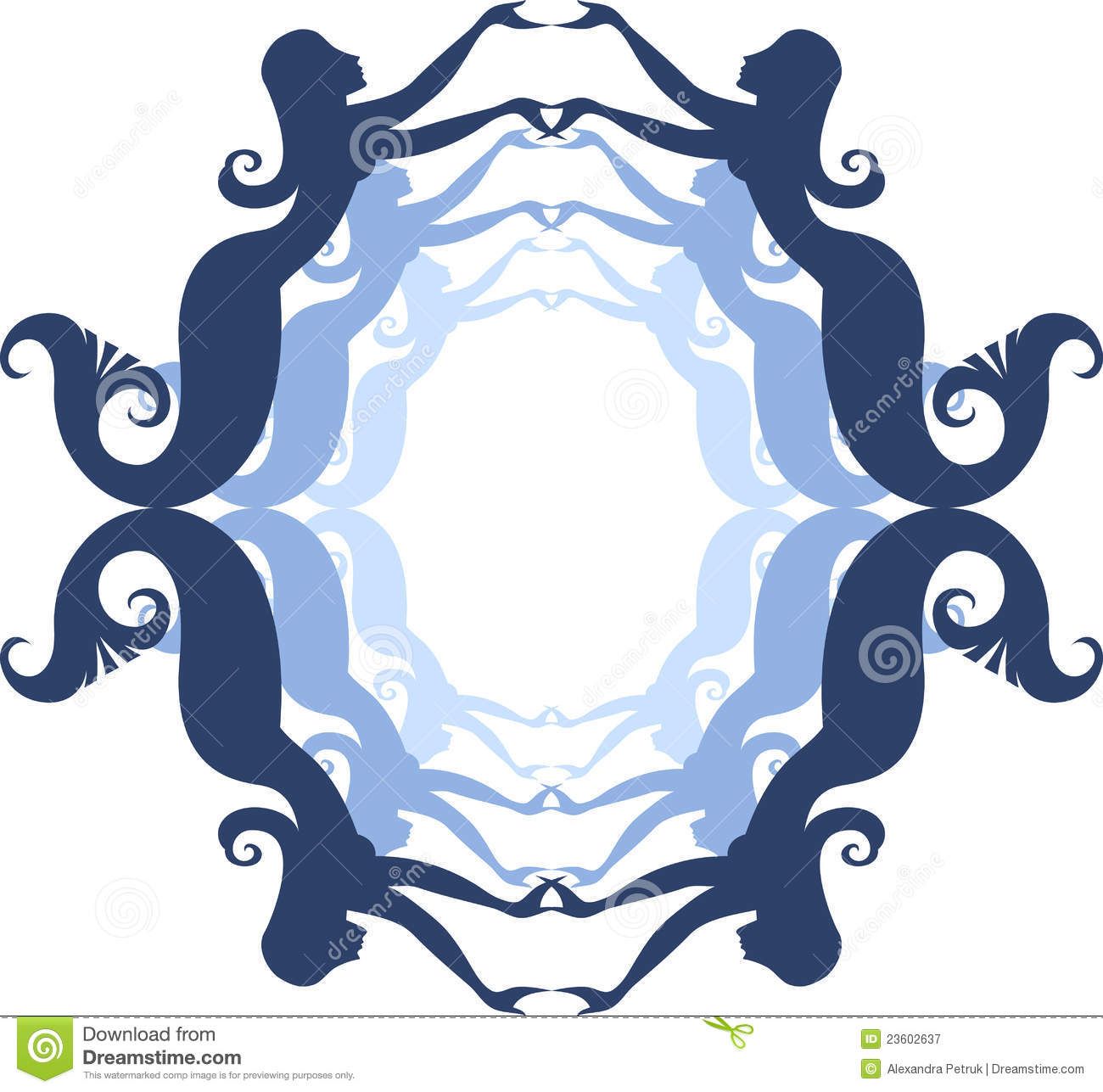 1300x1287 Mermaid Silhouette Template Frame Made Of Mermaid Silhouettes