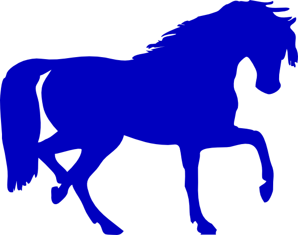 600x473 Blue Horse Silhouette Clip Art